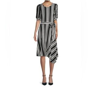 Karl Lagerfeld Black and White Asymmetrical Dress